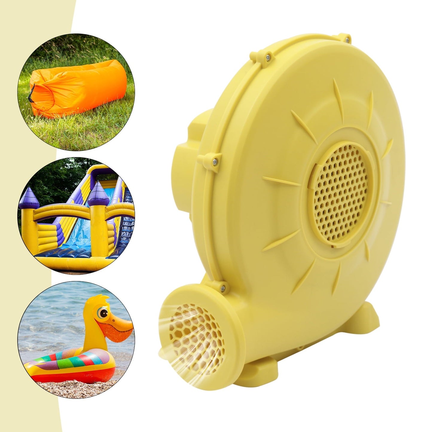 0.5HP Air Blower Pump Fan, 350W Air Blower Pump Fan for Inflatable Bounce House Bouncy Castle, 110V,Yellow