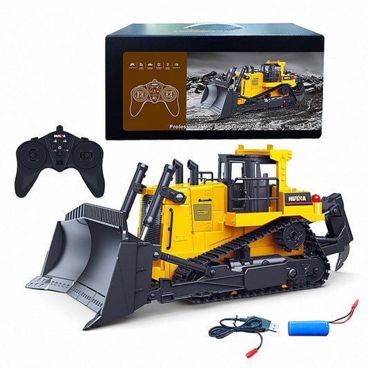 1:16 1554 Remote Control Truck 11ch Rc Bulldozer Machine On Control Car Toys For Boys Hobby Engineering Christmas Gift