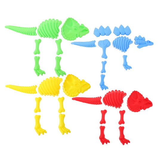 20 Sets Dinosaur Skeleton Mold Beach Toys Kids Playset Outdoor Playing with Sand The Summer Plastic Child