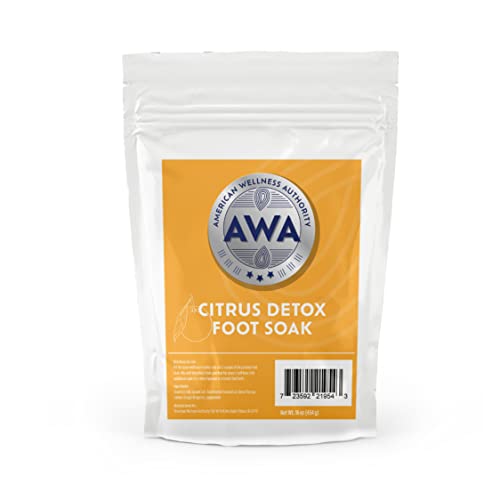 AWA Pedicure Foot Soak with Epsom Salts for Soaking for Pain - Muscle Relaxer Foot Soak Salts for Muscle Pain, Foot Aches, and Joint Soreness - Leg Swelling Relief Foot Detox (Citrus)