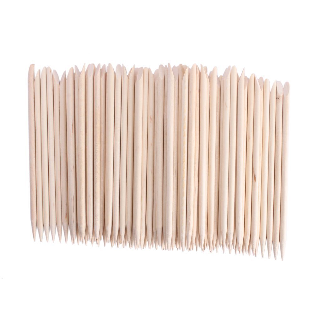 AHIER 50PCS/150PCS/500PCS/1000PCS Nail Art Orange Wood Sticks Cuticle Pusher Remover Manicure Pedicure Tool 110mm (1000P)
