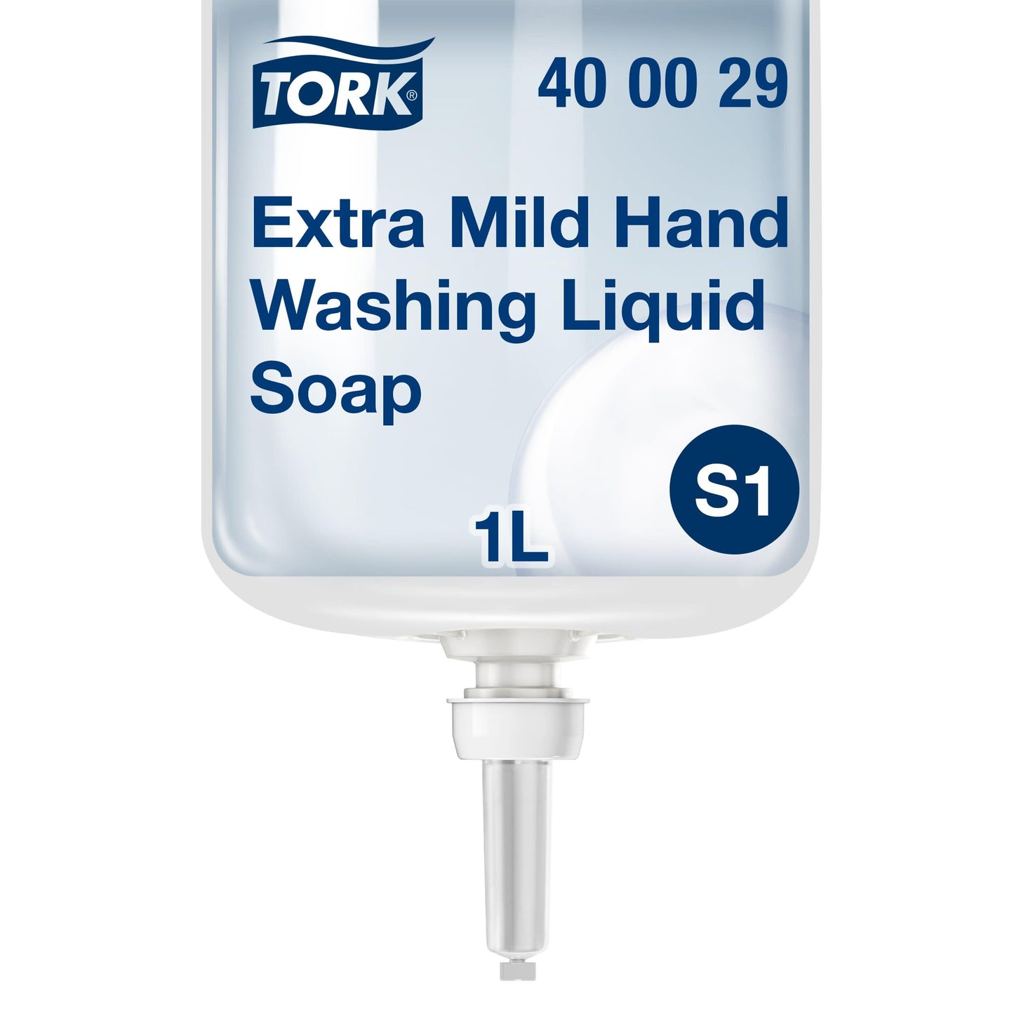 Tork Extra Mild Hand Washing Liquid Soap S1, No Fragrance Added, 6 x 1L, 400029 (Formerly 400011), 0.17 Fl Oz (Pack of 6)