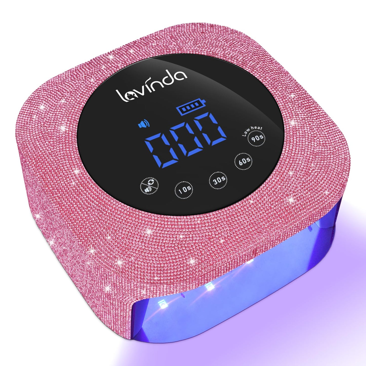 UV Nail Lamp 54W, Cordless Gel UV Led Nail Lamp for Gel Nail Polish, Rechargeable UV Nail Light Nail Dryer with 4 Timer and LCD Display, Professional Fast Curing Lamp Nail Art Tools with Rhinestone