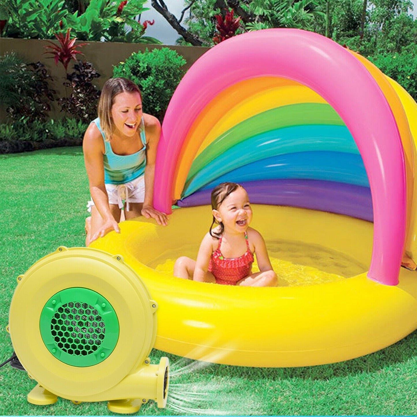 1.5HP 3300RPM Inflatable Bounce House Bouncy Castle Air Blower Pump Fan 1100W