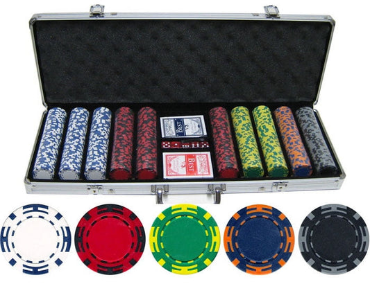 14 gram 500 piece Z Striped Clay Poker Chips