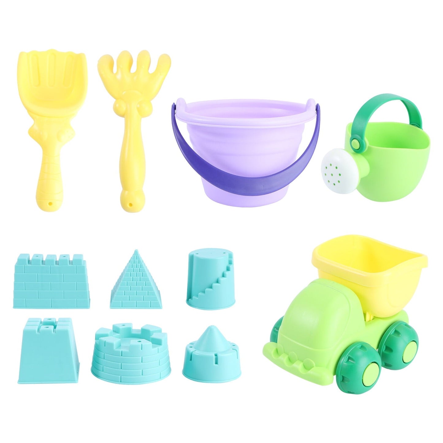 2 Set/11pcs Child Toys Chidrens Beach for Kids Summer Toddler Sand Soft Rubber Pvc