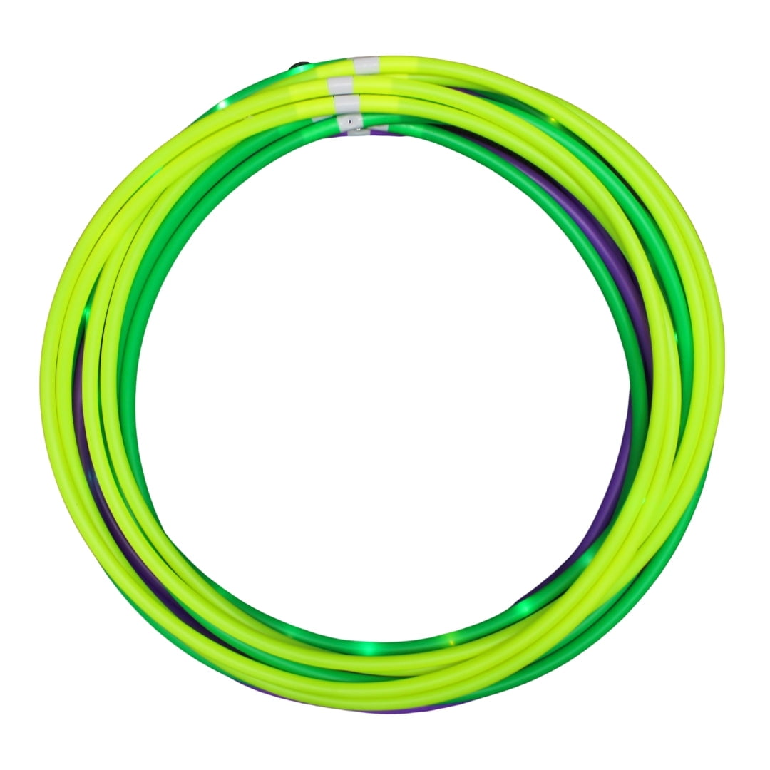 27.5' LED Hula Hoop with 3 Modes - Purple, Yellow, Green (Dozen)