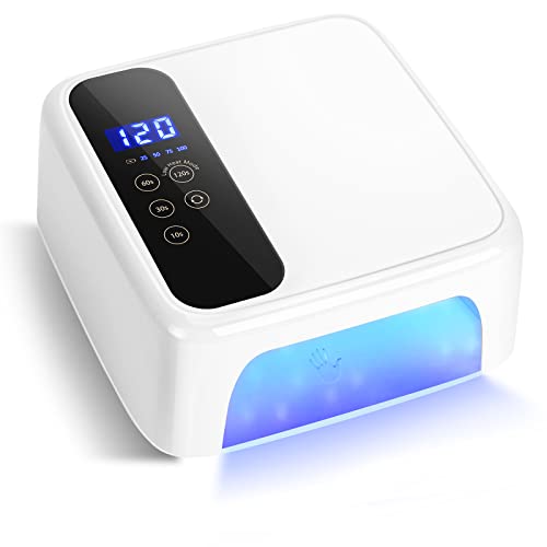 XttnBM Cordless UV LED Nail Lamp 72W Professional Nail Dryer with Touch Screen, 36 UV/LED Beads, 15600mAh Rechargeable Battery, 4 Timers, Auto Sensor, Portable Gel UV LED Curing Light Lamp for Nails