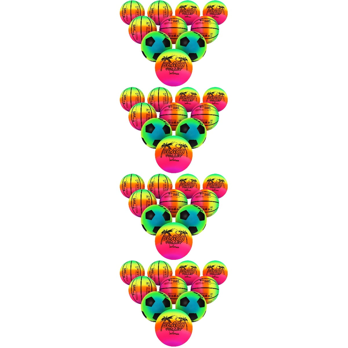 40 Pcs Kids Playing Ball Gradient Rainbow Sports Basketball Football Elasticity Child