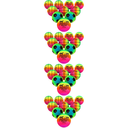 40 Pcs Kids Playing Ball Gradient Rainbow Sports Basketball Football Elasticity Child