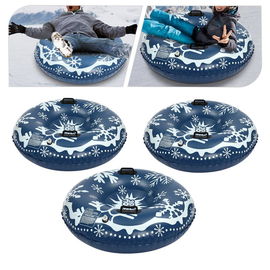 40in Round Snow Sleds Fits Kids and Adult PVC Ski Circle Inflatable Sled 3pcs