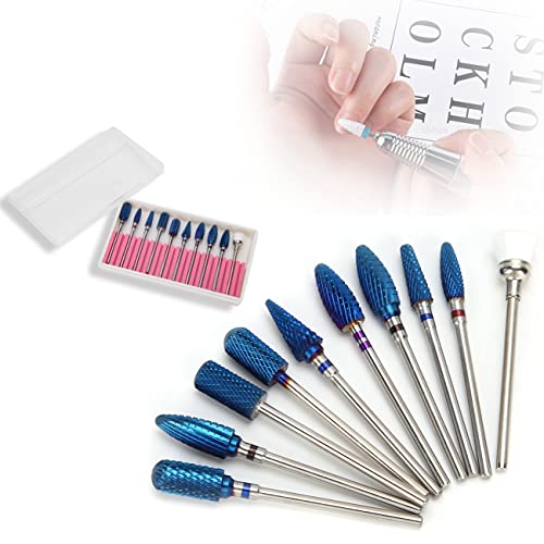 TARSHYRY Nail Drill Bits Set,Tungsten Steel Drill Bits Acrylic Nail File Bits Cuticle Drill Bit Efile Nail Bit Fine Grit for Manicure Pedicure Home Salon Use