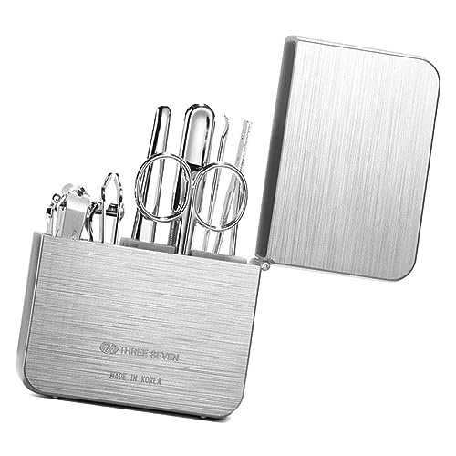 World No. 1. Three Seven (777) Travel Manicure Grooming Kit Nail Clipper Set (7 PCs, TS-4112C), MADE IN KOREA, SINCE 1975.