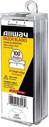 ALLWAY SEB100AD #9 Single-Edge Razor Blades with Auto Dispenser, 100 Pack
