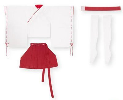 AZONE Far083-Red 50Cm Doll Mini Length Miko Clothes Set White X Red