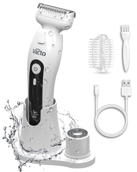 Vacto Electric Razors for Women with LED Light, Electric Shaver for Women Rechargeable Womens Electric Razor Ladys Razor Bikini Trimmer Bikini Shaver Body Hair Removal for Body Legs Underarm Bikini