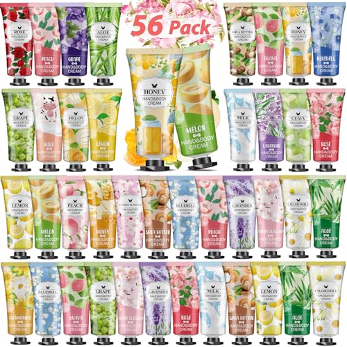 VESPRO 56Pack Hand Cream Gifts Set For Women,Bulk Hand Lotion Travel Size for Dry Cracked Hands,Mini Hand Lotion for Valentines Day Gifts and Baby Shower Party Favors
