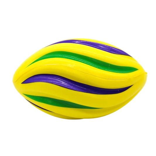 7' Purple, Green, and Yellow Spiral Foam Football (Sack of 40)