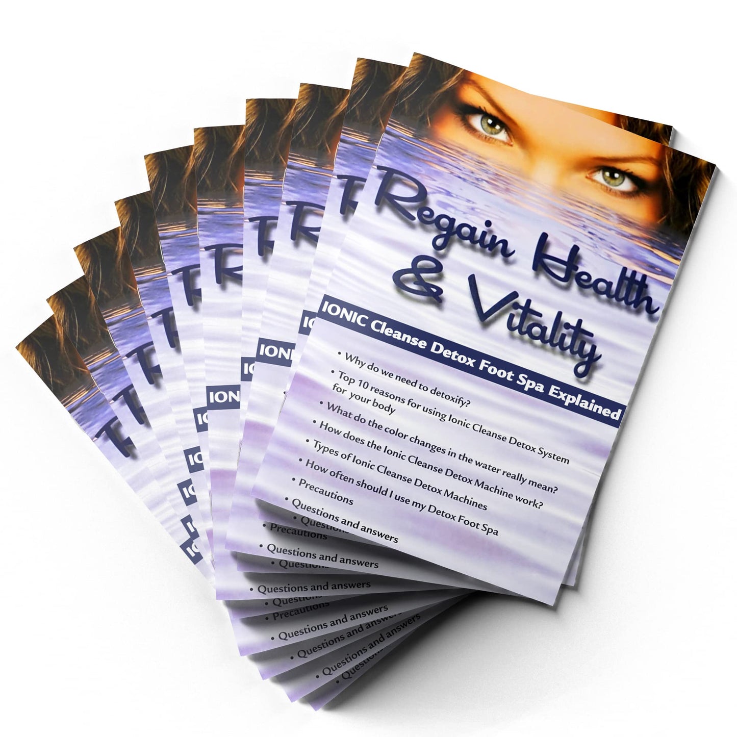 10 PACK! REGAIN HEALTH & VITALITY! IONIC CLEANSE DETOX FOOT SPA EXPLAINED. Pamphlet