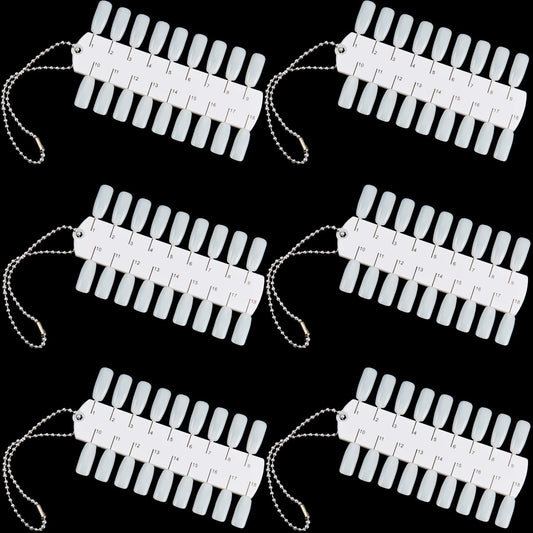 6 Sets 216 Tips Double Layer Nail Color Display Card Plastic Polish Board Nails Display Palette Board with Chain for Nail Design Practice Design Training