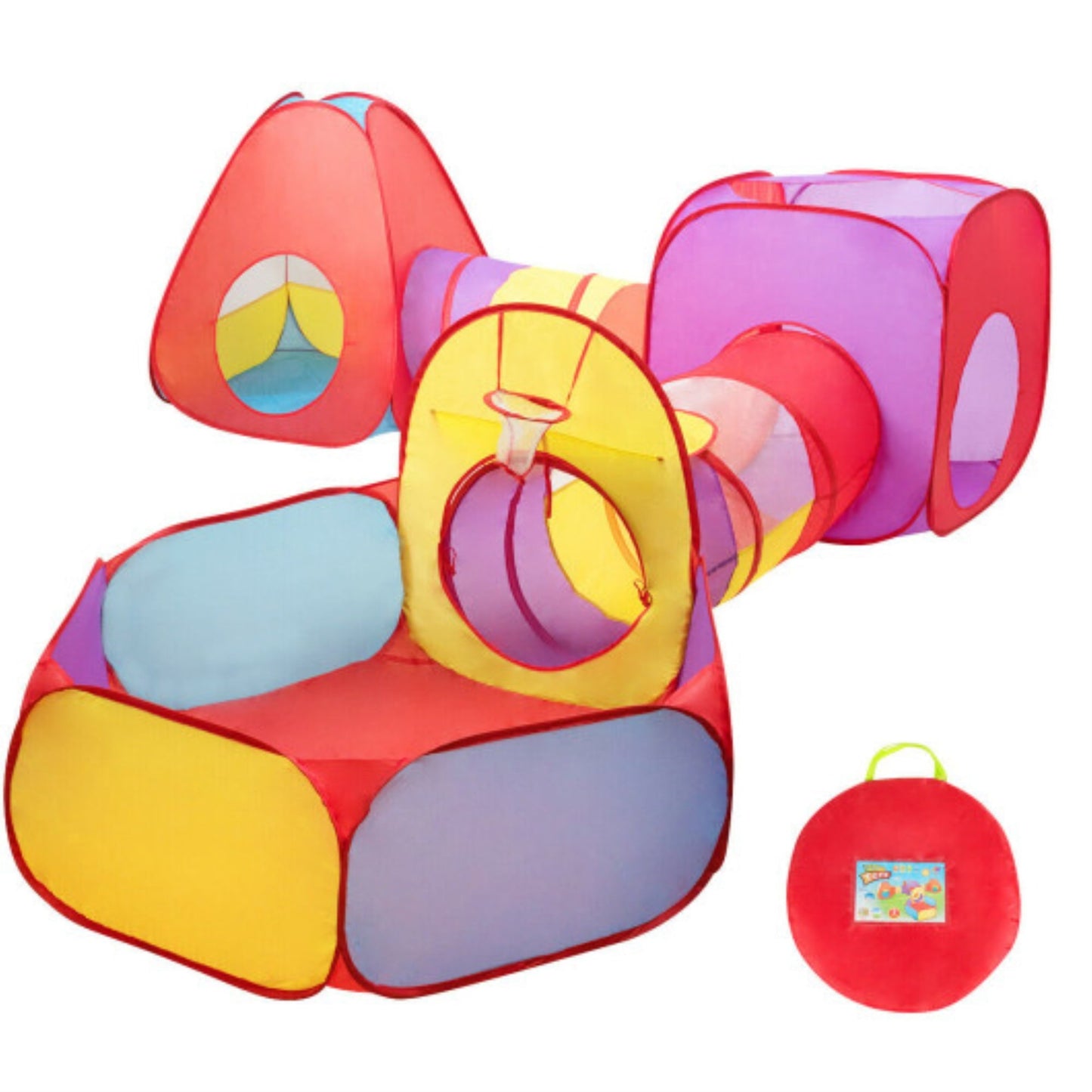 7pcs Kids Tent: Endless Joy with Game Castle, Ball Pit, and Basketball Hoop