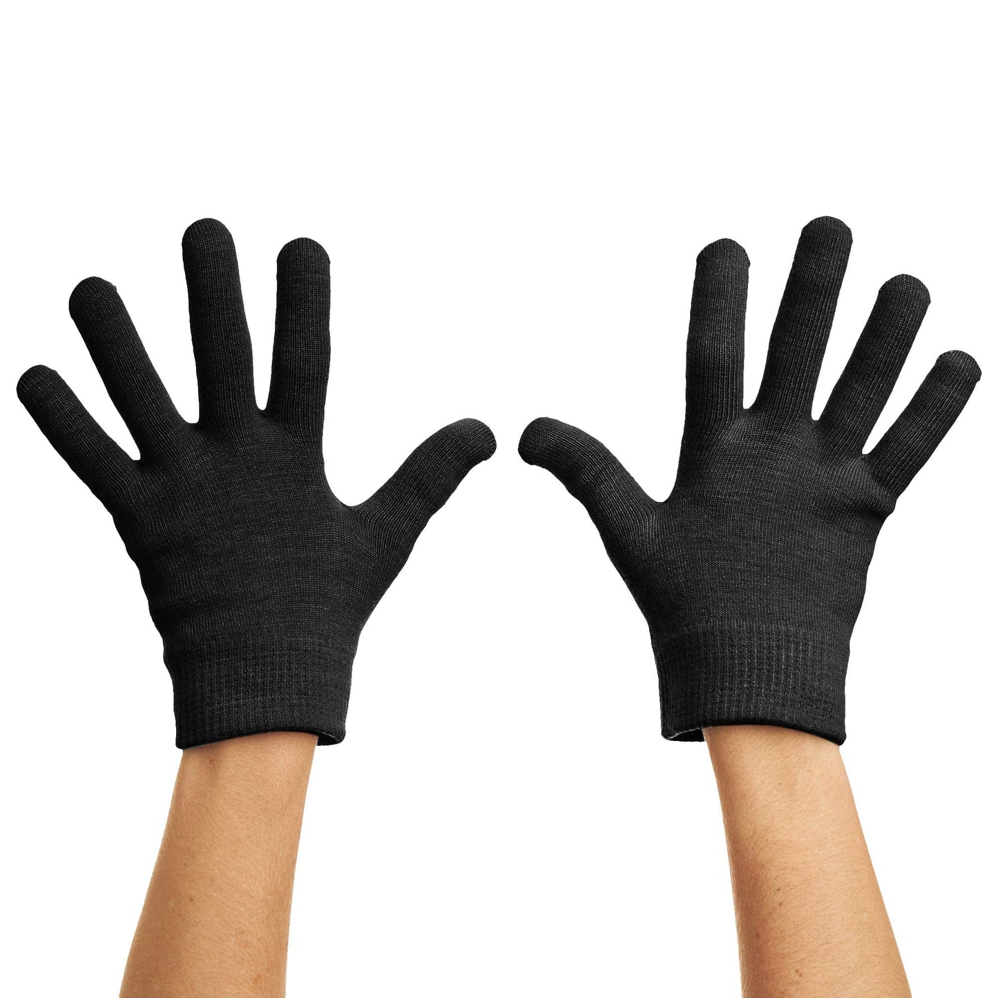 ZenToes Moisturizing Gloves with Gel Lining - Dry Hands Treatment - 1 Pair Hydrating Cracked Hand Healing Gloves - Repair Rough, Chapped Skin Overnight (Cotton Black)