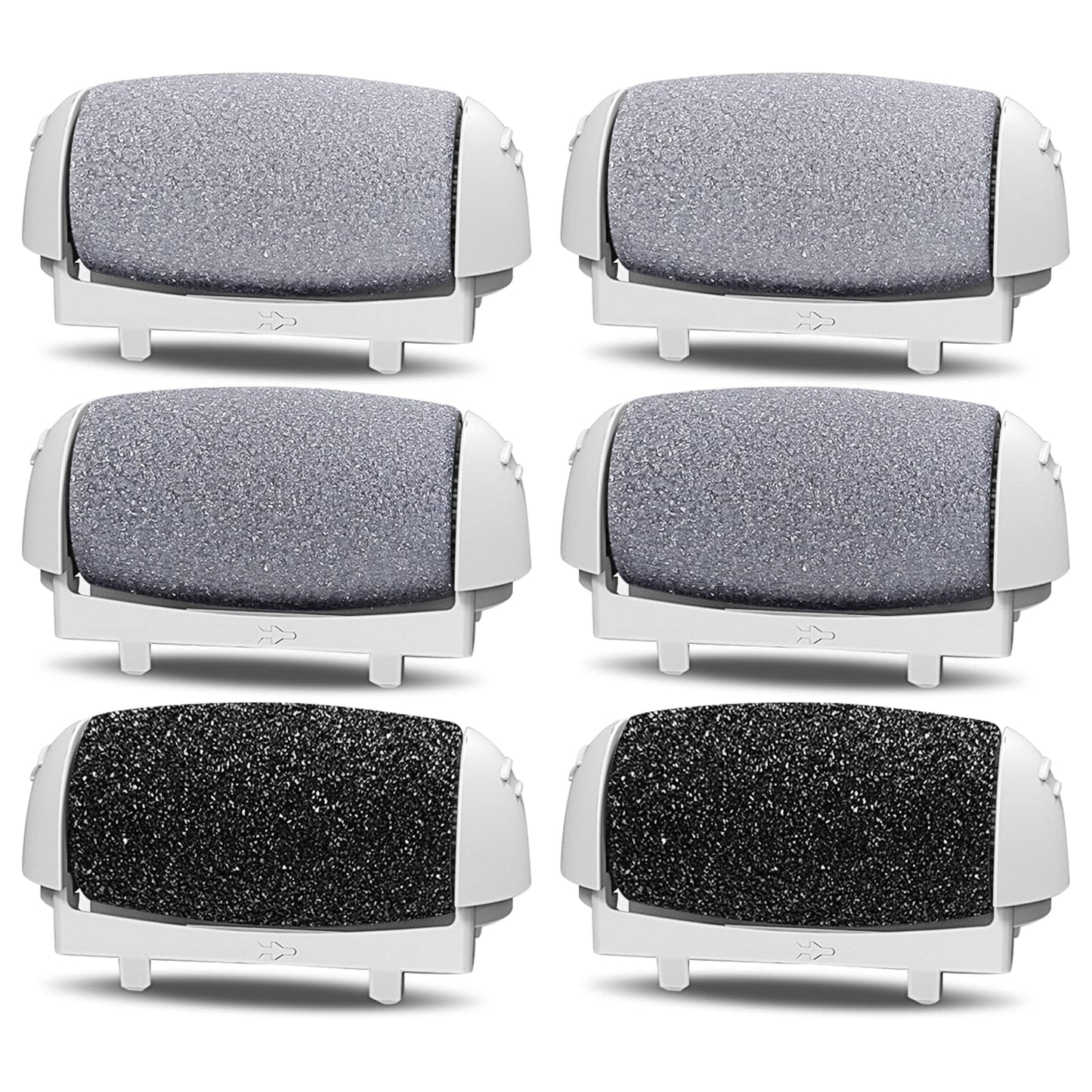 6 Pack Replacement Rollers Heads for Pritch 1138 A Electric Feet File Pedicure Tools, 2 Extra Coarse,2 Regular Coarse,2 Fine Coarse Refill Rollers
